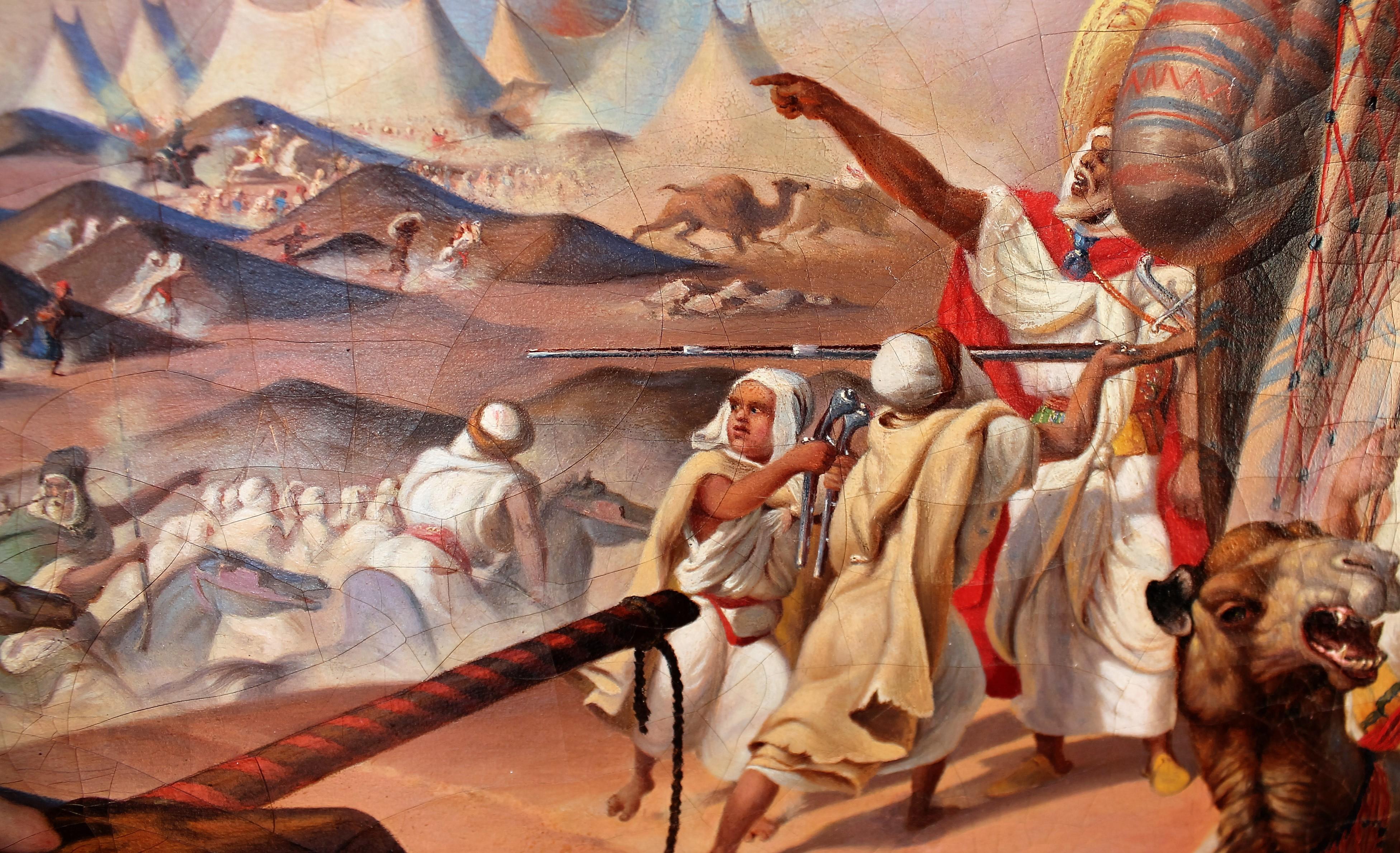 19th Century French Oil Painting Algeria - Capture of the Smalah of Abd el Kader 1