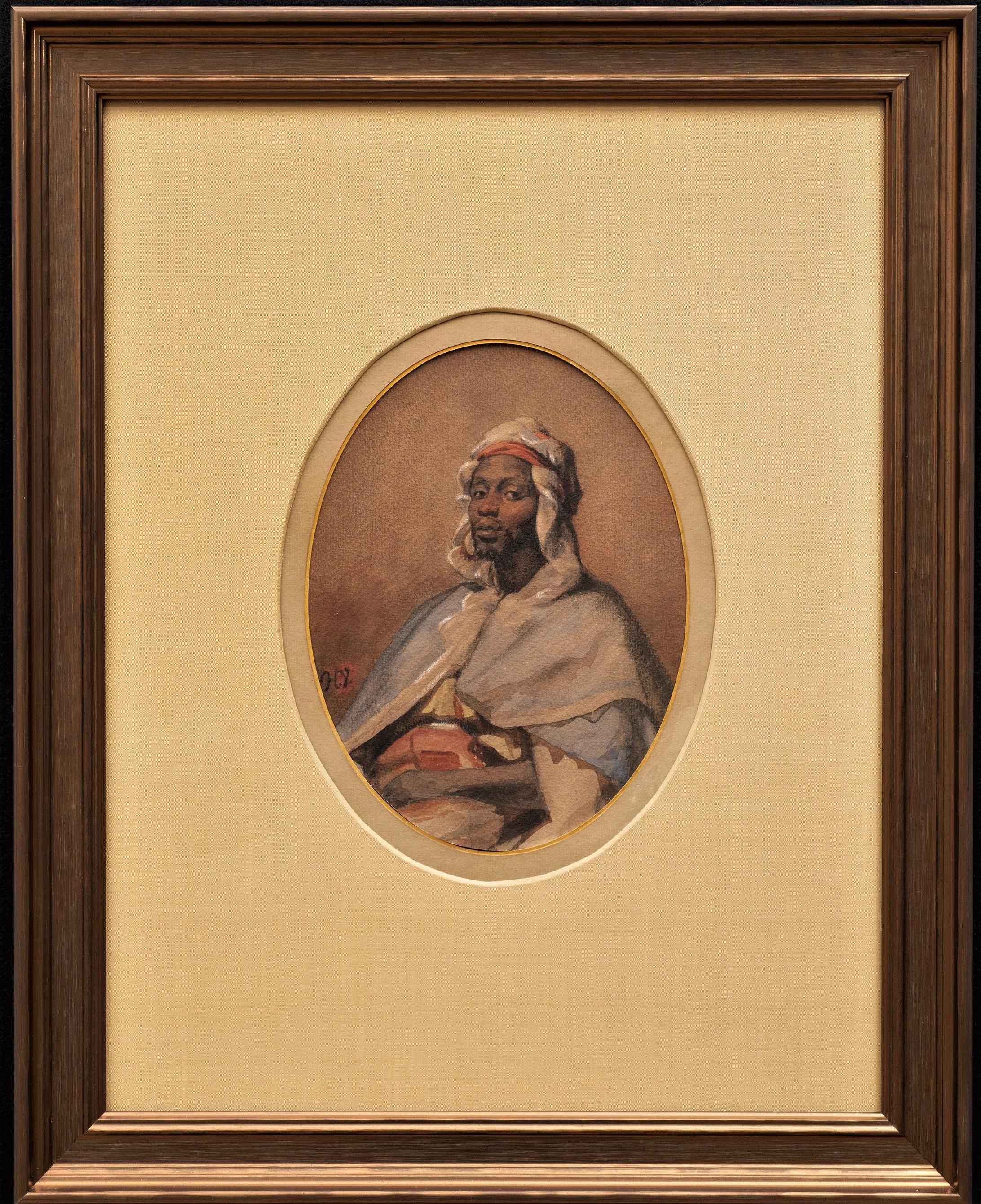 Émile Jean-Horace Vernet  Portrait Painting - “Orientalist Portrait of an Arab Man” Jean-Horace Vernet (French 1789-1863)