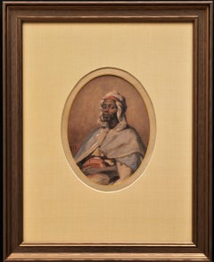 “Orientalist Portrait of an Arab Man” Jean-Horace Vernet (French 1789-1863)