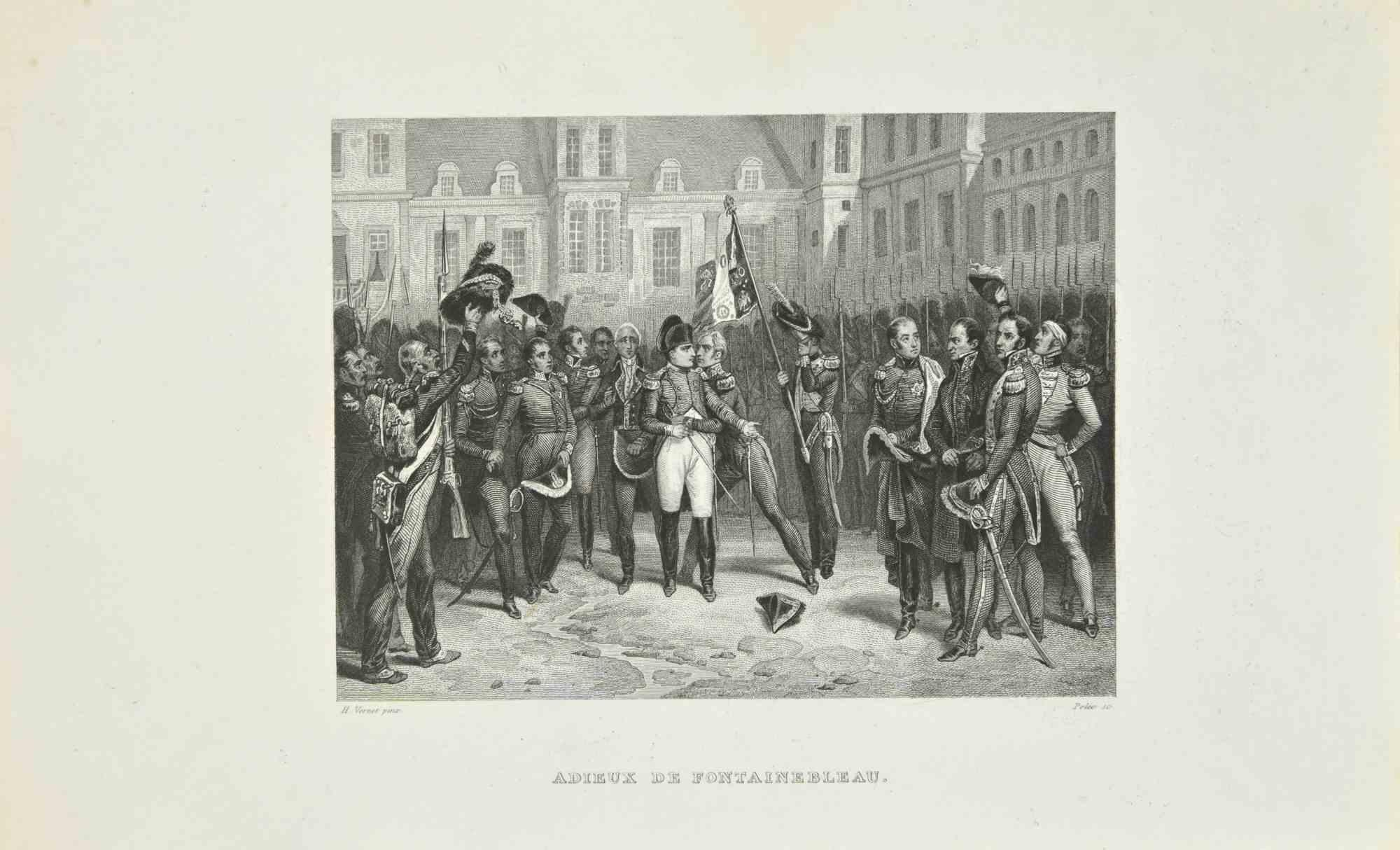 Émile Jean-Horace Vernet  Figurative Print - Napoleonic Battle - Etching by Horace Vernet  - 1837