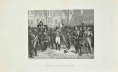 Antique Napoleonic Battle - Etching by Horace Vernet  - 1837