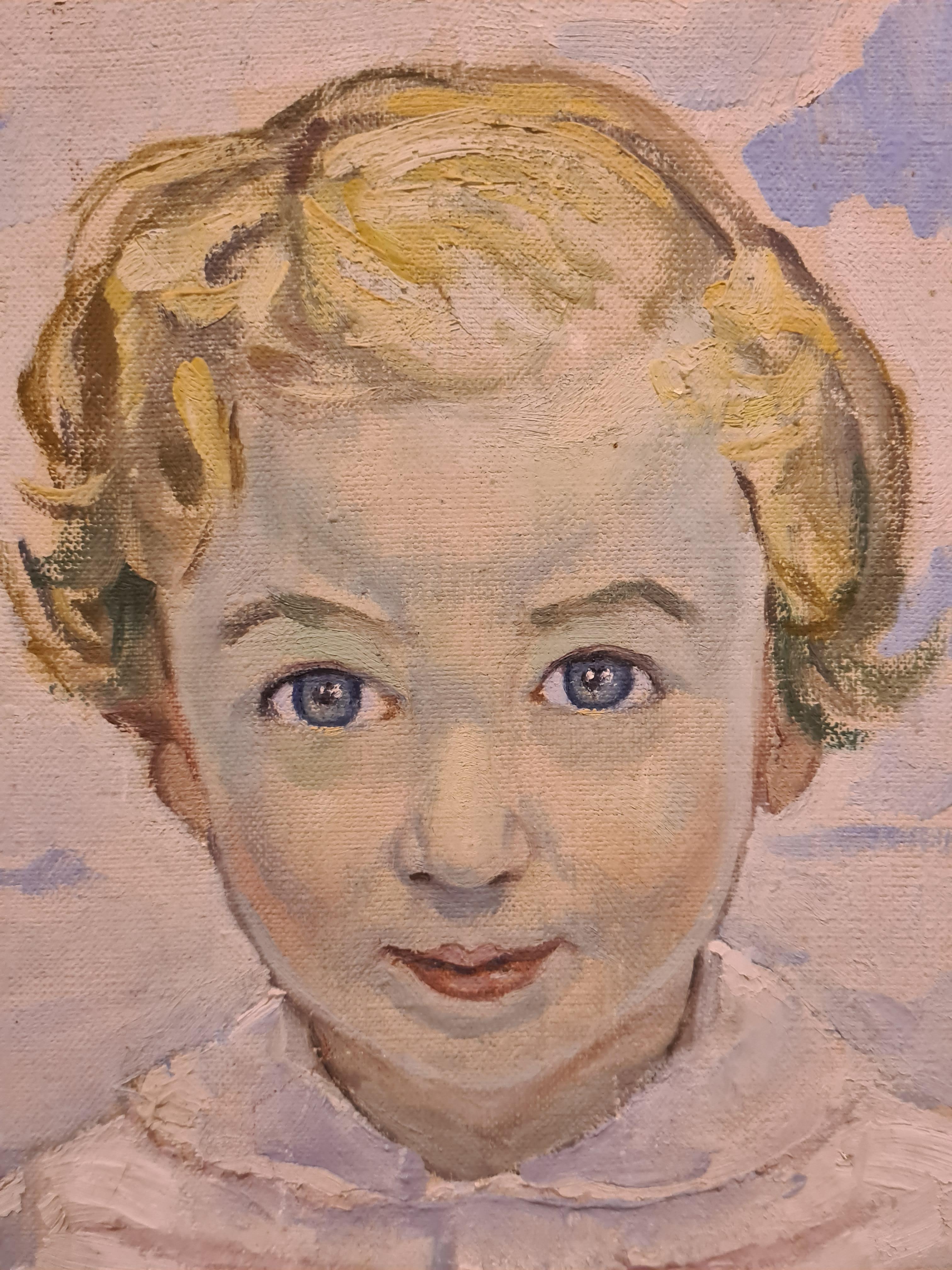 Alice, portrait post-impressionniste d'une jeune fille. - Post-impressionnisme Painting par Emile Jean Patoux