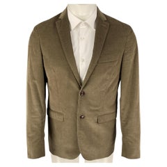 EMILE LAFAURIE Size 38 Olive Corduroy Cotton Sport Coat