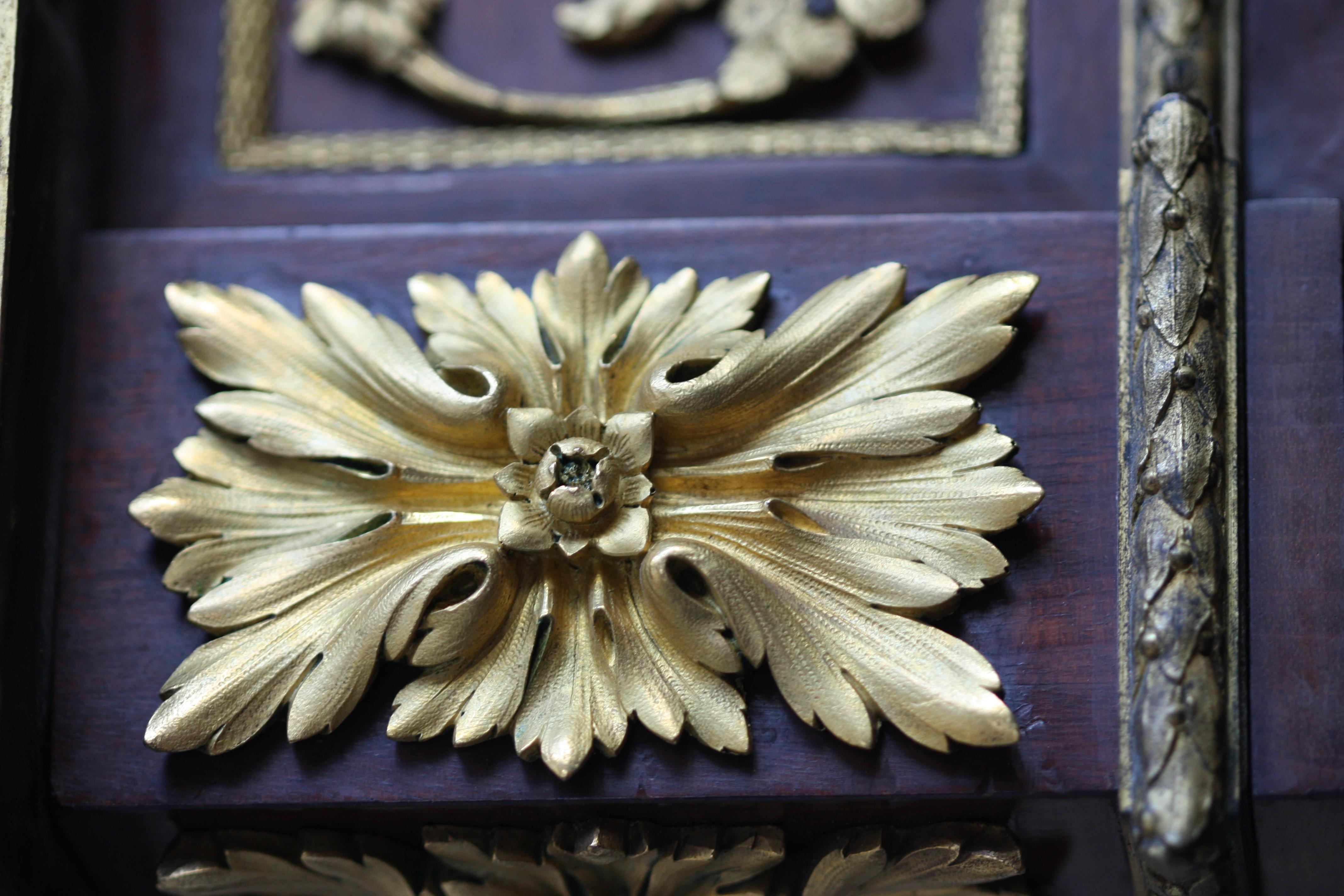 Émile Léger & Cie A Louis XVI Gilt-Bronze Mounted Mahogany Vitrine Cabinet For Sale 1