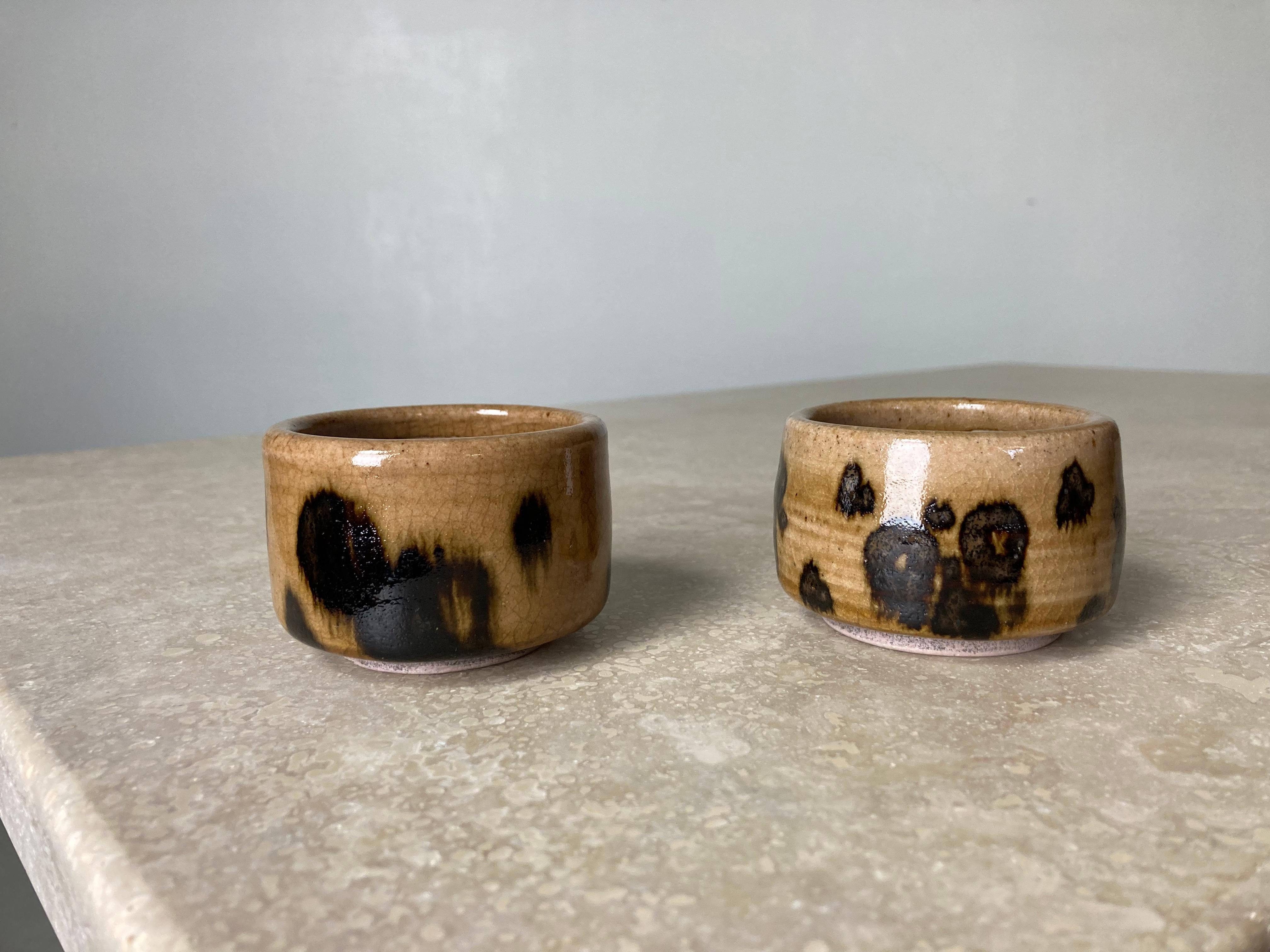 Early 20th Century Emile Lenoble Set of Two Small Ceramic Pots, France, 1920s