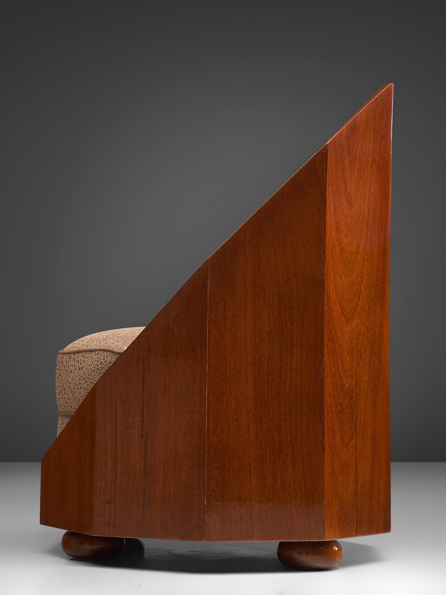 Emile Léon Bouchet Pair of Easy Chairs, Teak and Upholstery, Italy, circa 1925 2