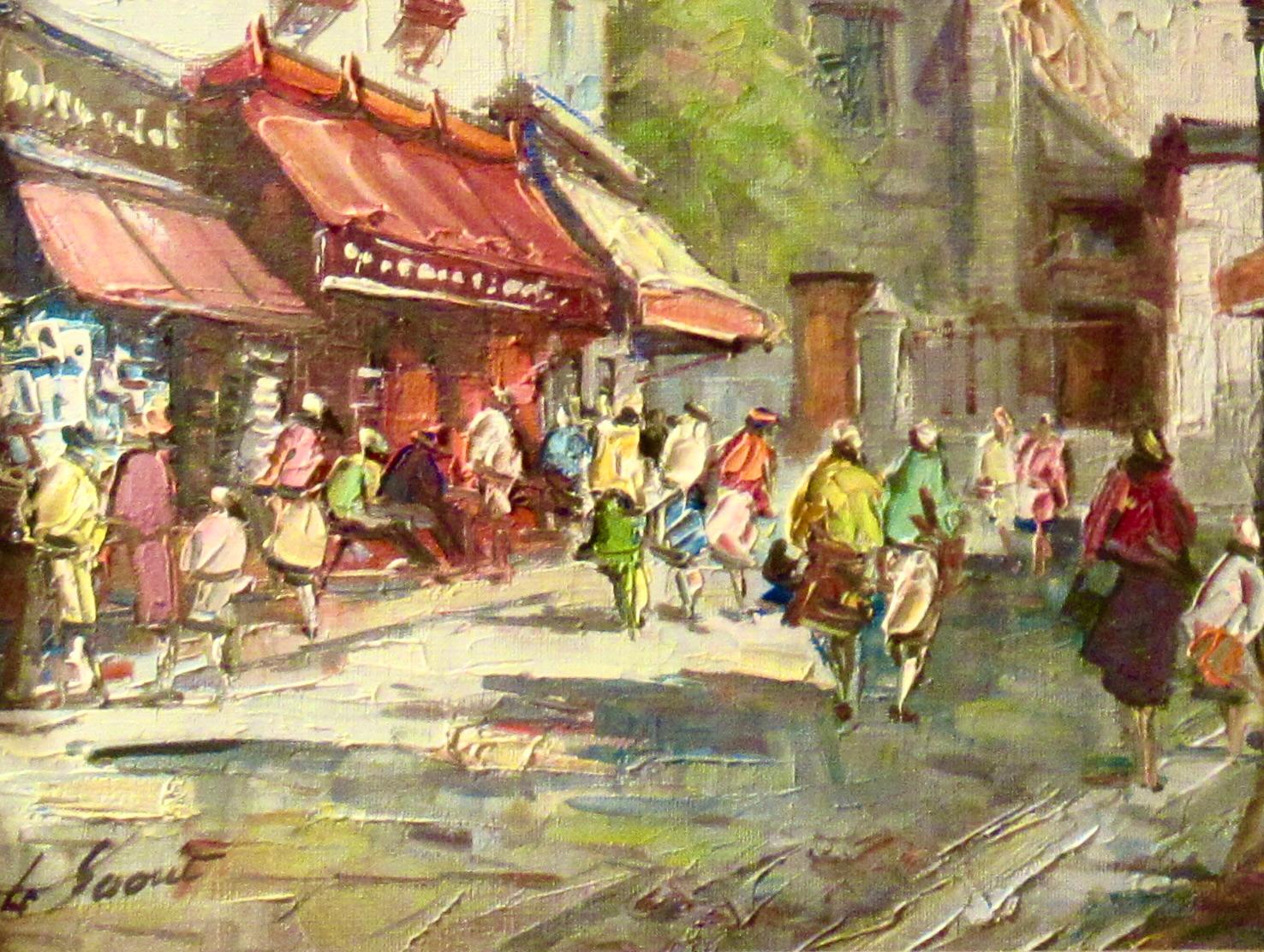 Paris, Le Sacré-Cœur - Marron Figurative Painting par Emile Lesaout