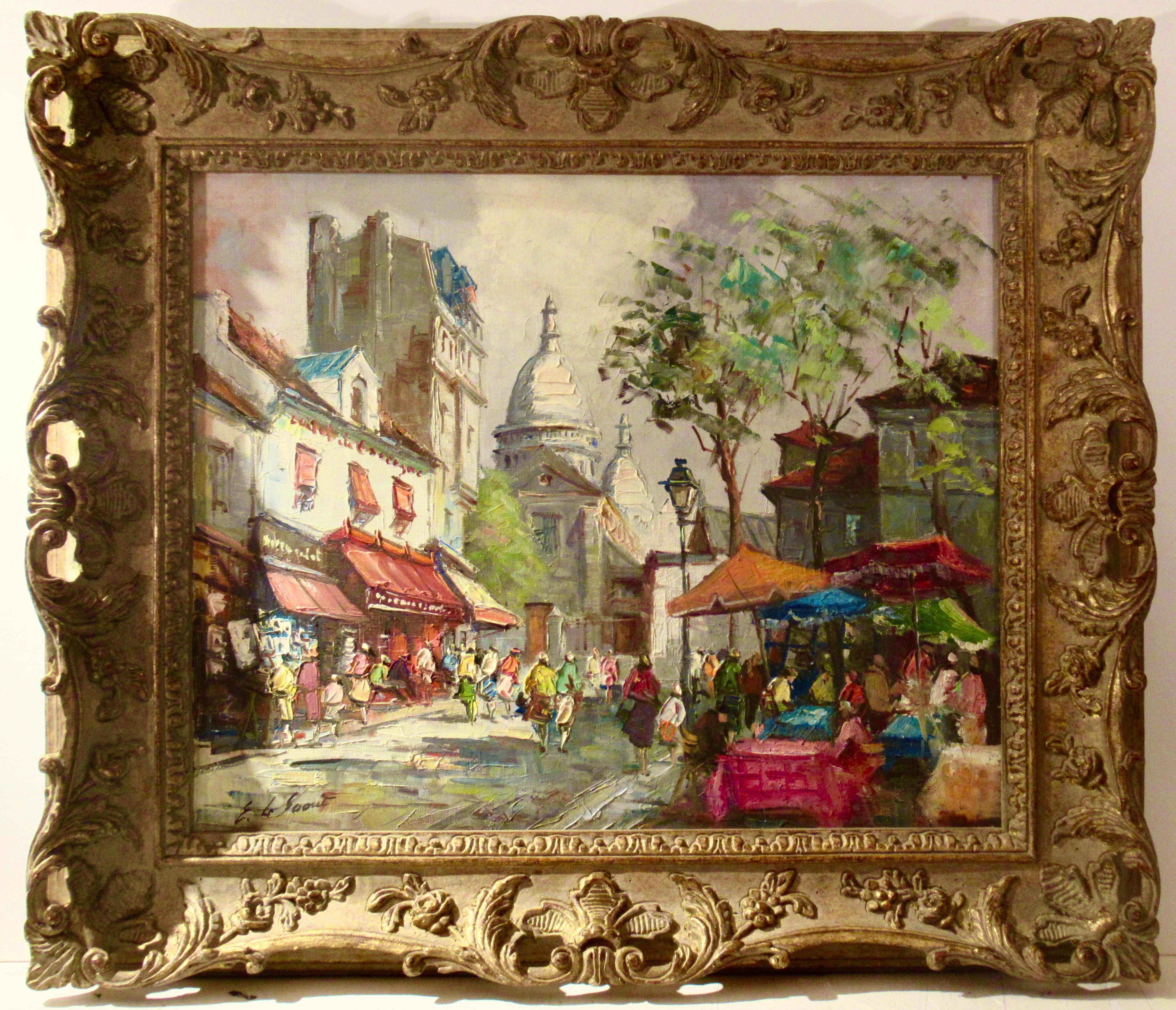 Figurative Painting Emile Lesaout - Paris, Le Sacré-Cœur