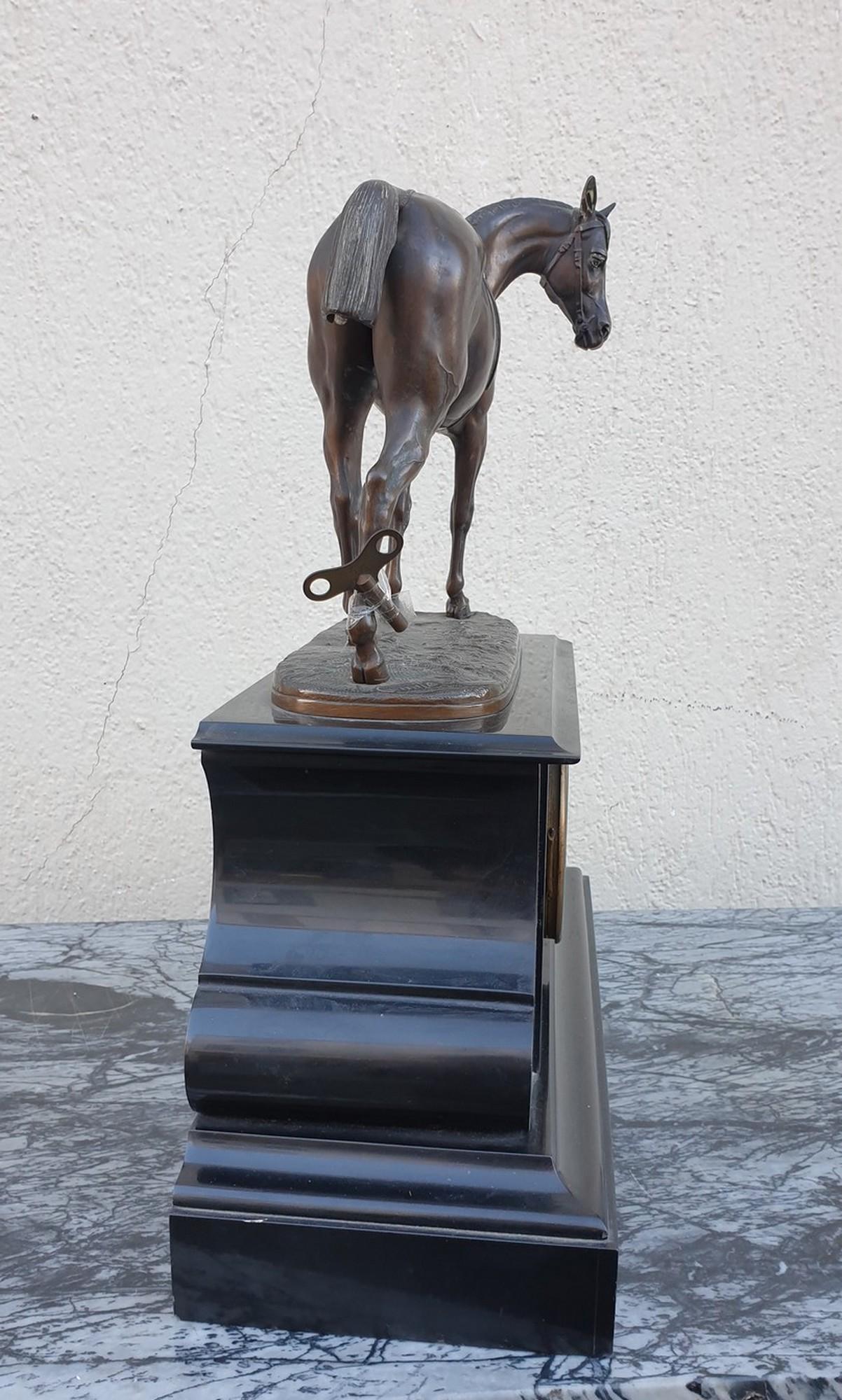 Emile Loiseau, Horse Clock, 19th Century For Sale 5