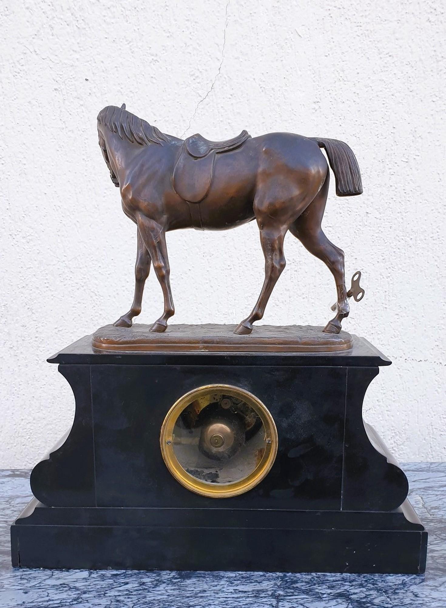 Emile Loiseau, Horse Clock, 19th Century For Sale 7