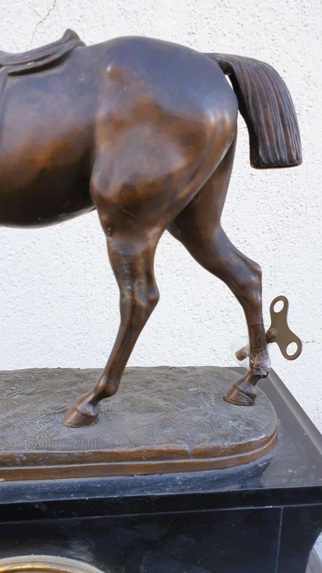 Emile Loiseau, Horse Clock, 19th Century For Sale 8