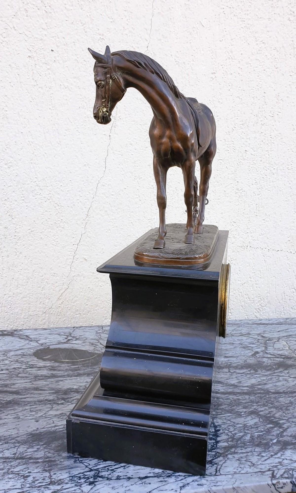 Emile Loiseau, Horse Clock, 19th Century For Sale 10