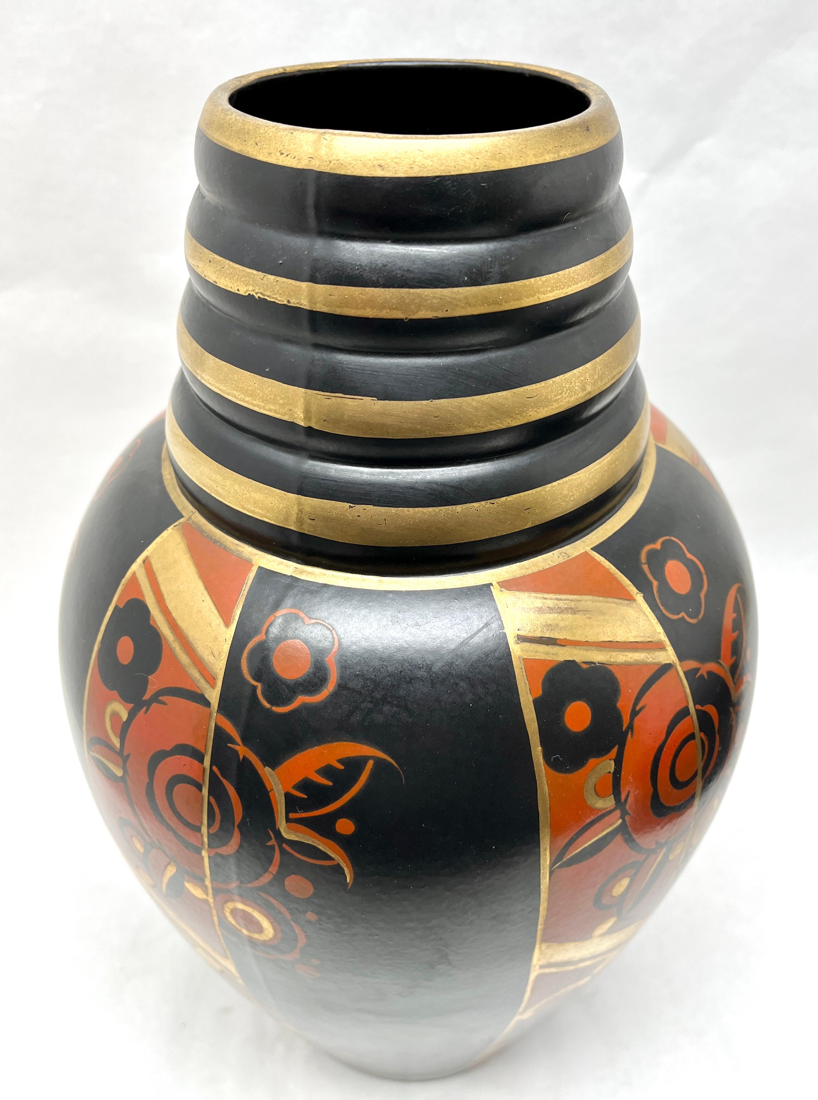 Emile Lombart, Saint Ghislain, Art Deco Vase In Good Condition In Verviers, BE