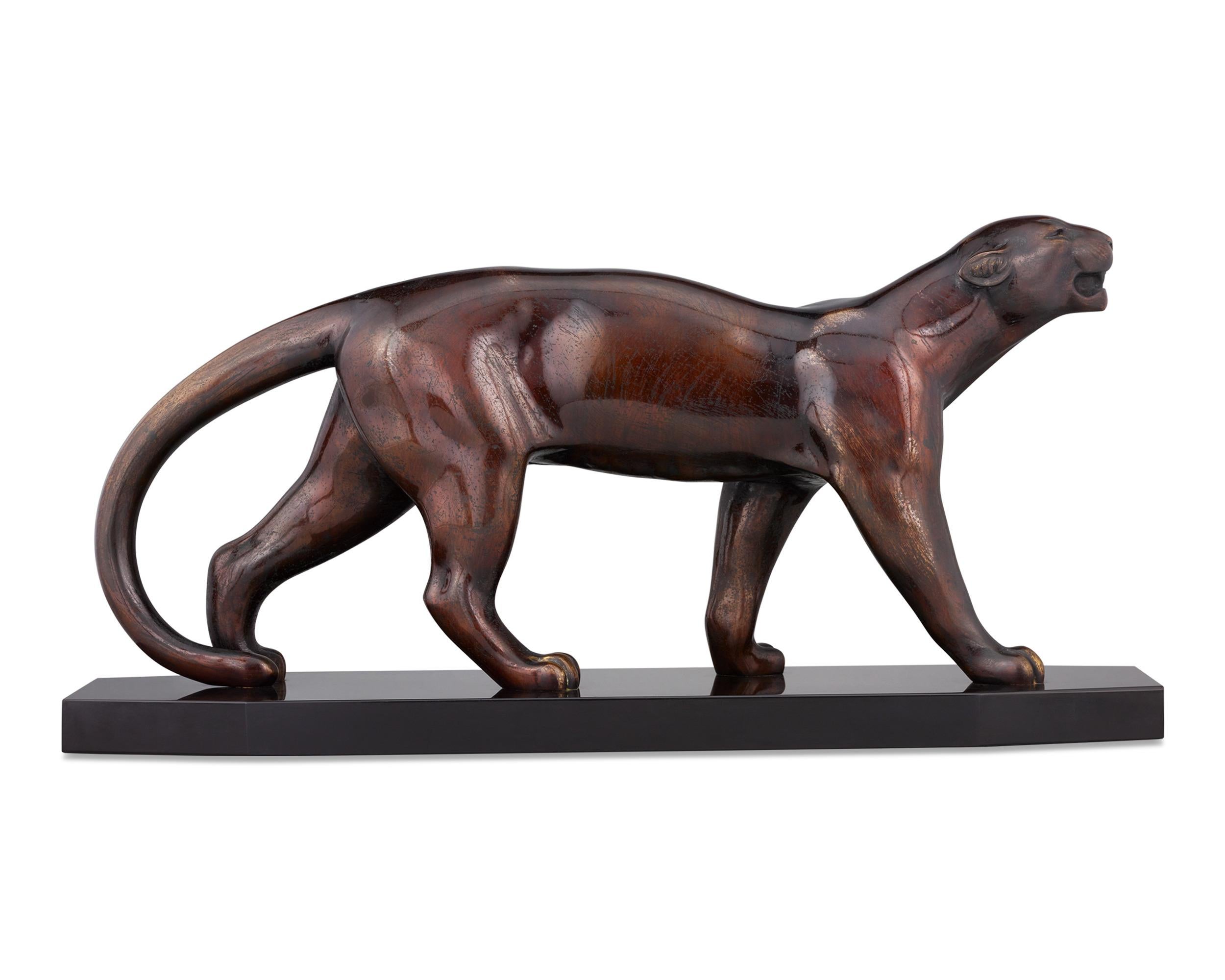 Panther von Émile Louis Bracquemond – Sculpture von Emile Louis Bracquemond