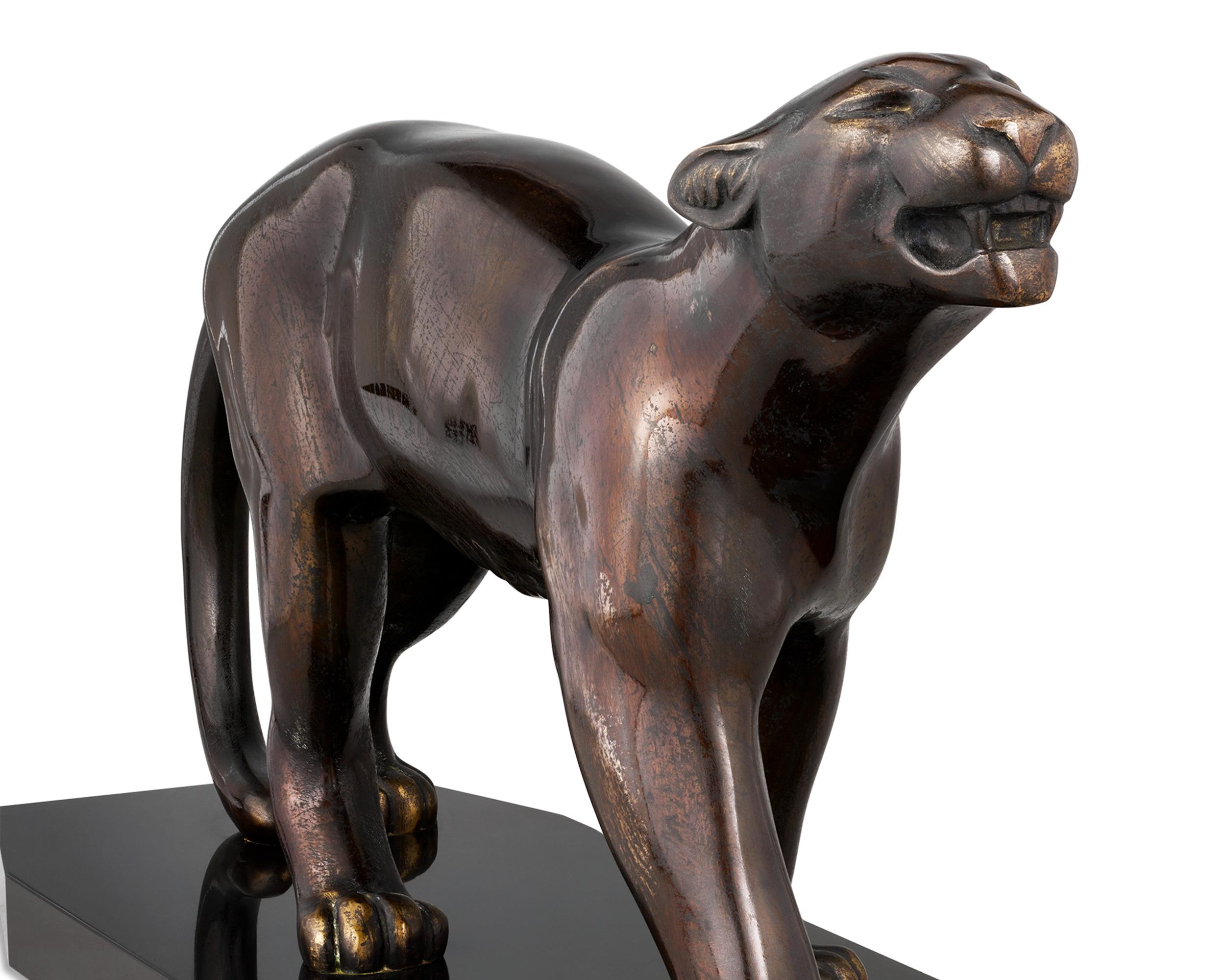 Panther von Émile Louis Bracquemond (Art déco), Sculpture, von Emile Louis Bracquemond