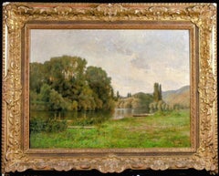 Kanu auf der Seine à Vetheuil, Giverny Normandie 1900'