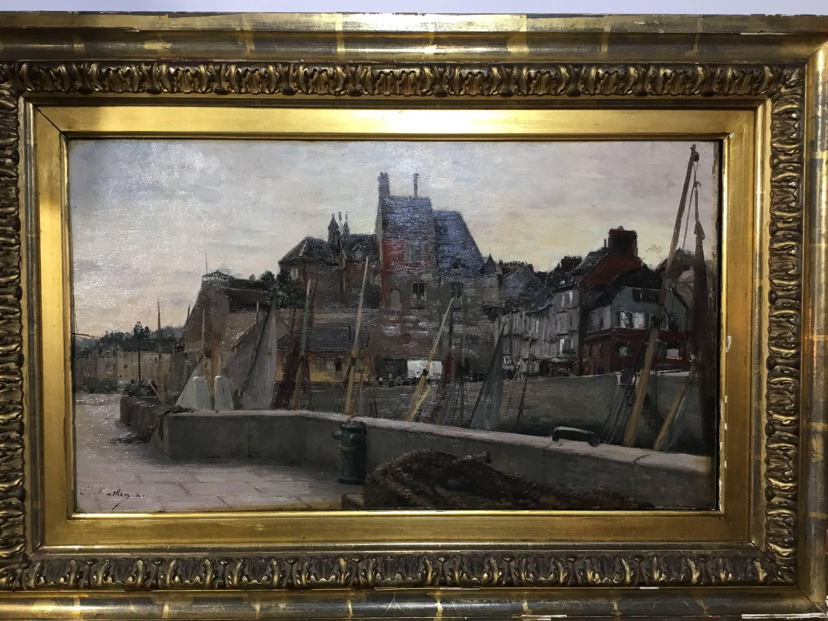 Beautiful oil painting on wood of maritime scene by the artist, Emile Louis Mathon is a French painter who was born in 19th century. Several works by the artist have been sold at auction, including 'The voyage from Malaga to Morocco before an