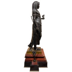 French Patinated Bronze Figure of Egyptian King Menthuphis