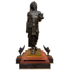 French Patinated Bronze Figure of Egyptian King Menthuphis 