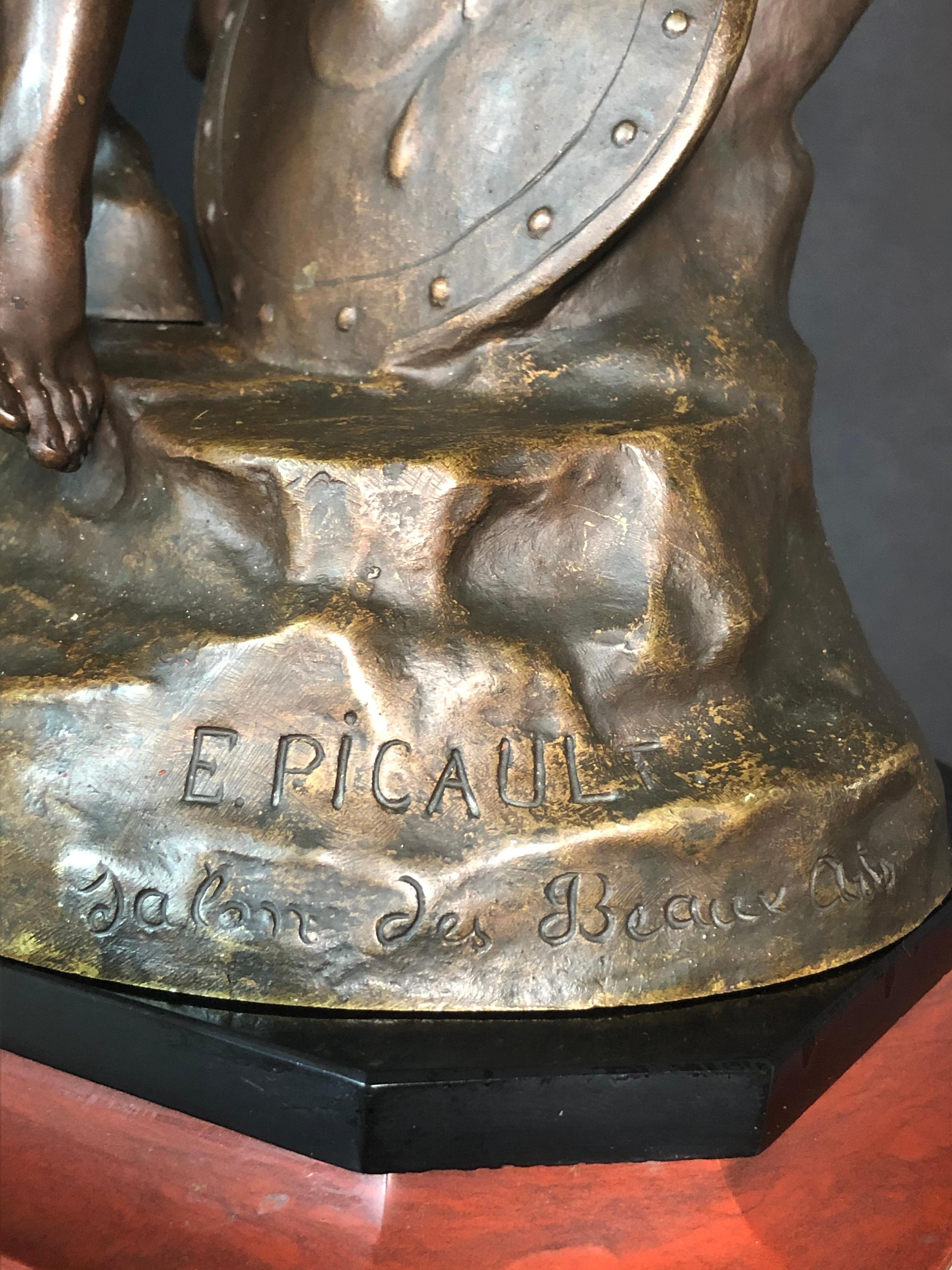XIXe siècle Émile Louis Picault Pégase en bronze sur socle de présentation en vente