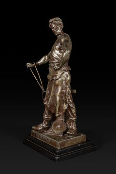 Emile Louis Picault (1833-1915) " LE TRAVAIL " Bronzestatue