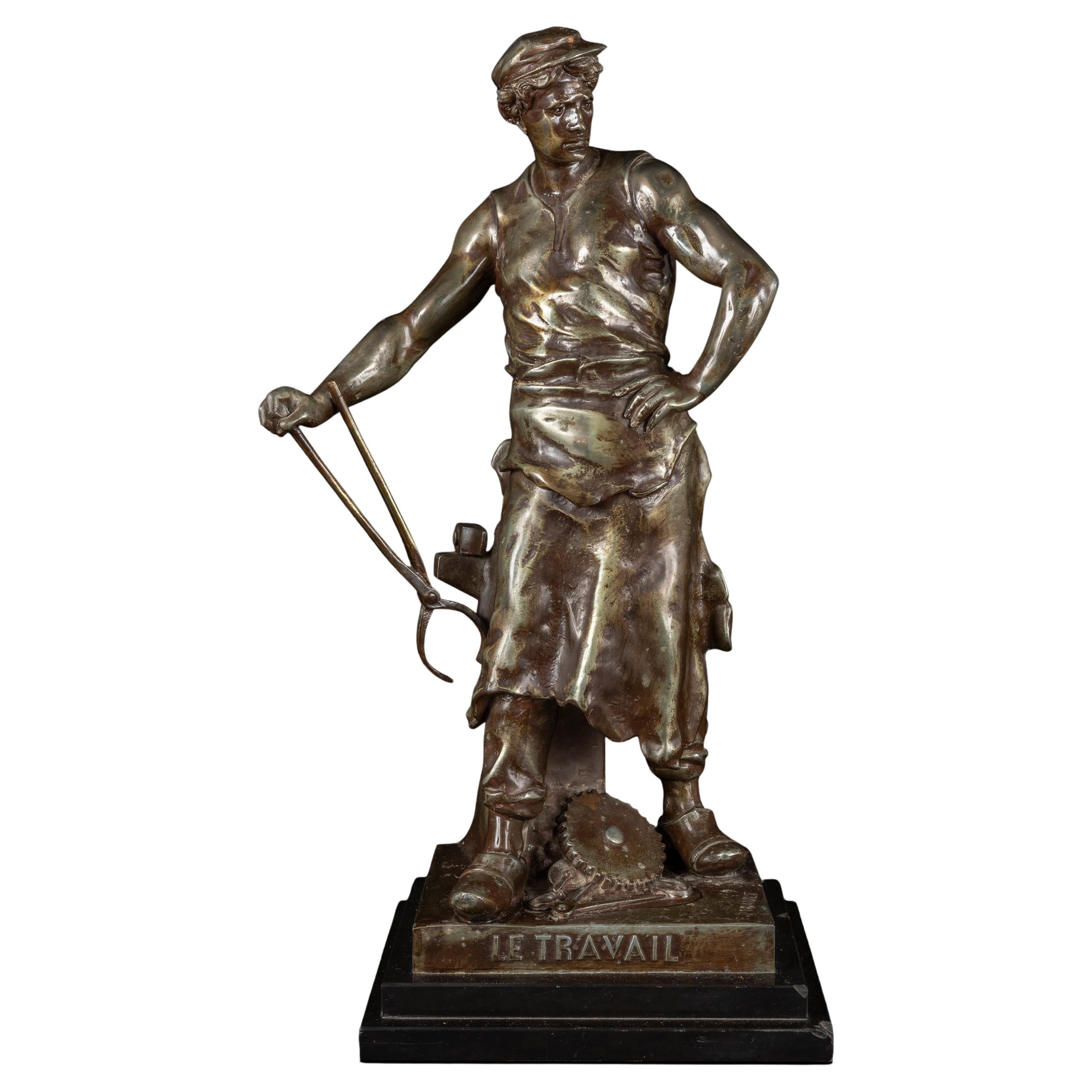 Emile Louis Picault (1833-1915) " LE TRAVAIL " statue en bronze