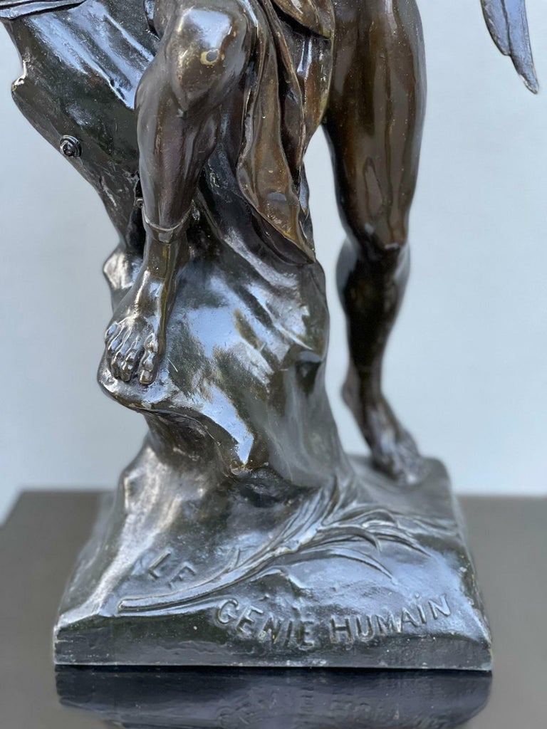 Emile Louis Picault Scultura II genio umano XX Secolo For Sale at 1stDibs