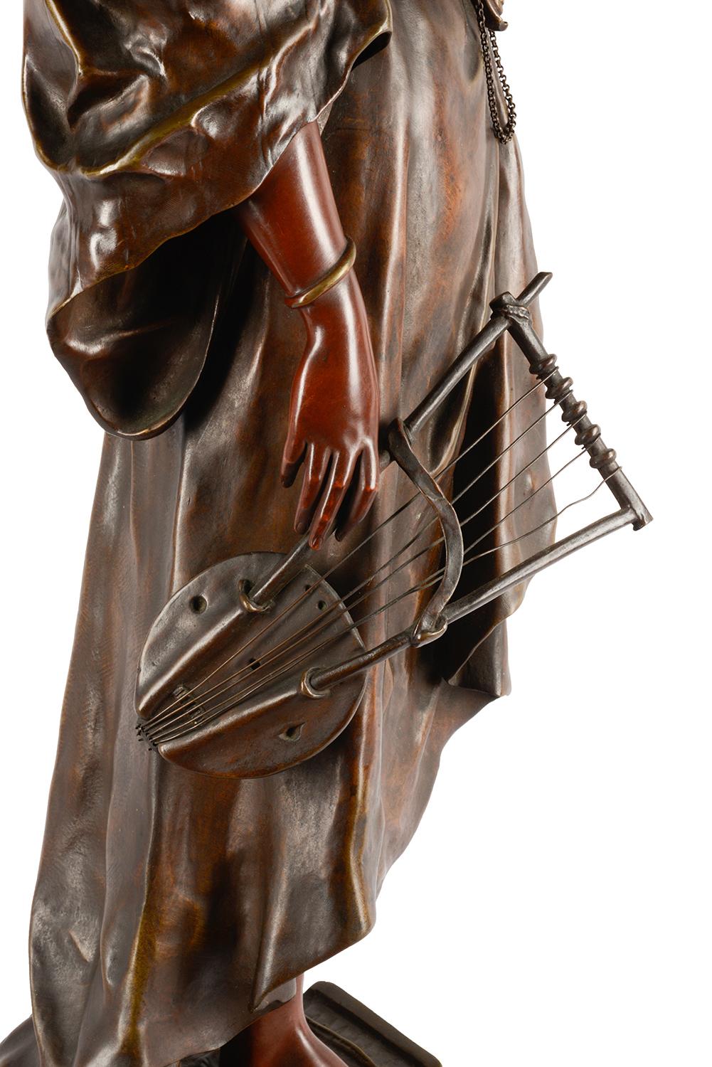 Émile-Louis Picault, a French Orientalist Bronze of Queen Esther For Sale 1