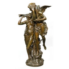 Figures en bronze de qualité intitulées "Reveil de la Nature" par E. Picaul