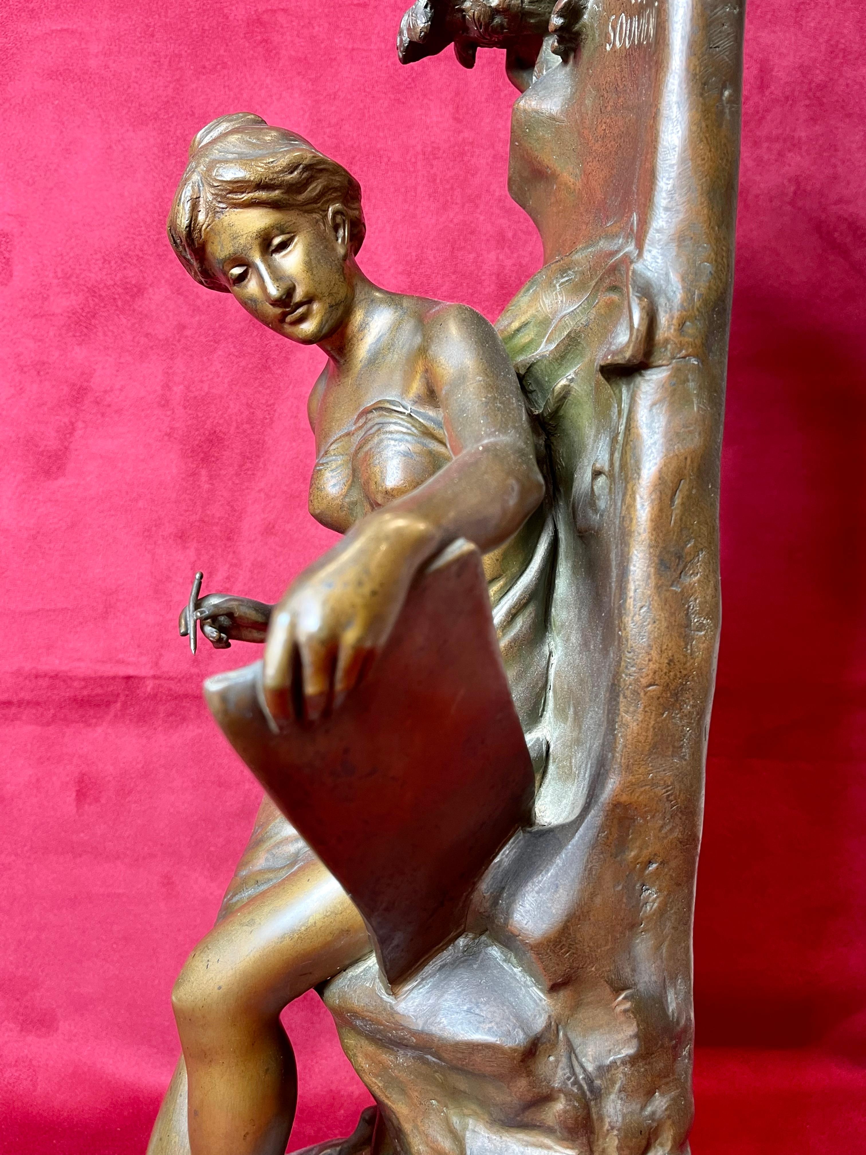 Emile-Louis Picault, Bronze „Memoria“ oder das Herz erinnert sich im Angebot 10