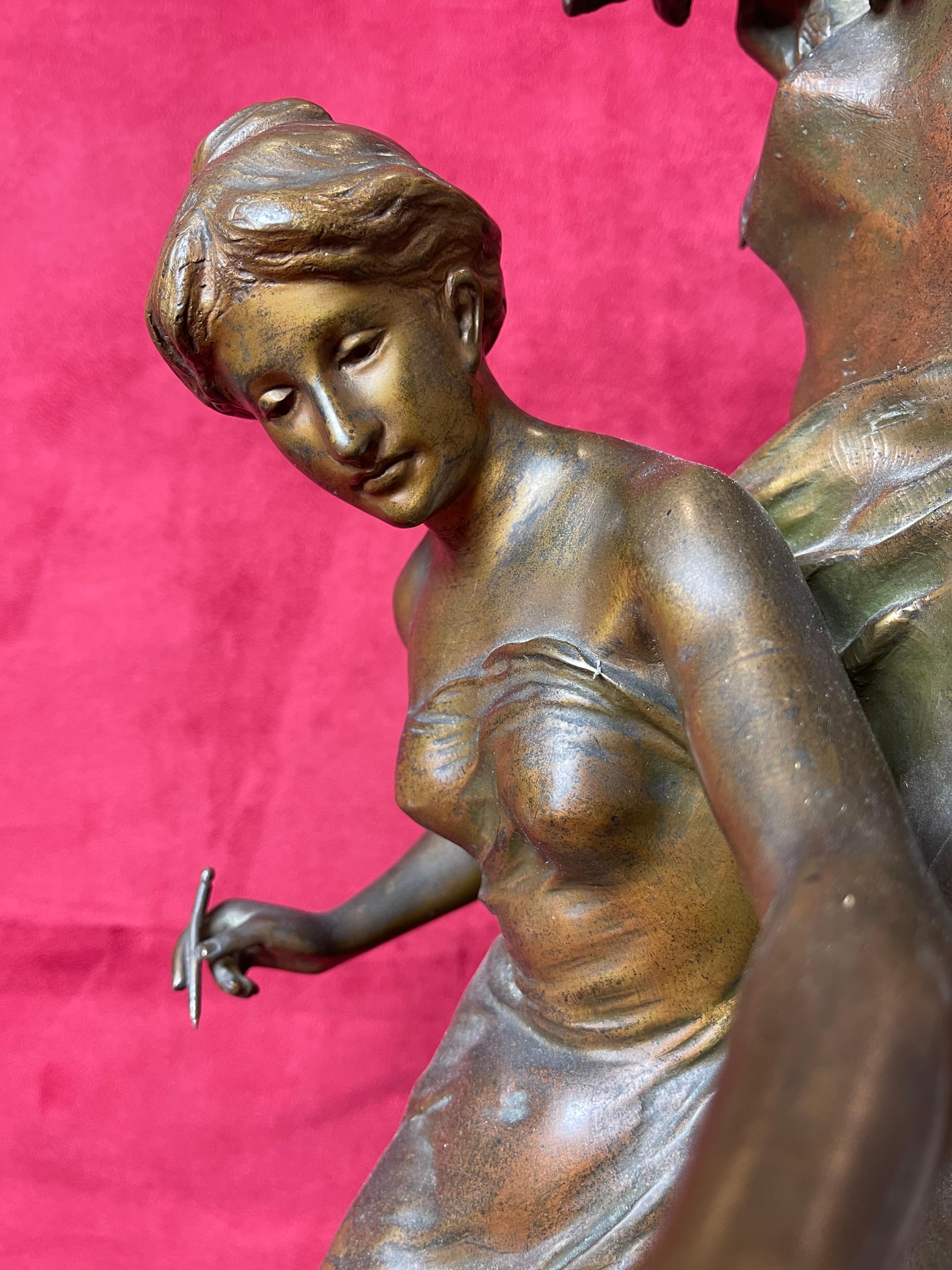 Emile-Louis Picault, Bronze „Memoria“ oder das Herz erinnert sich im Angebot 11