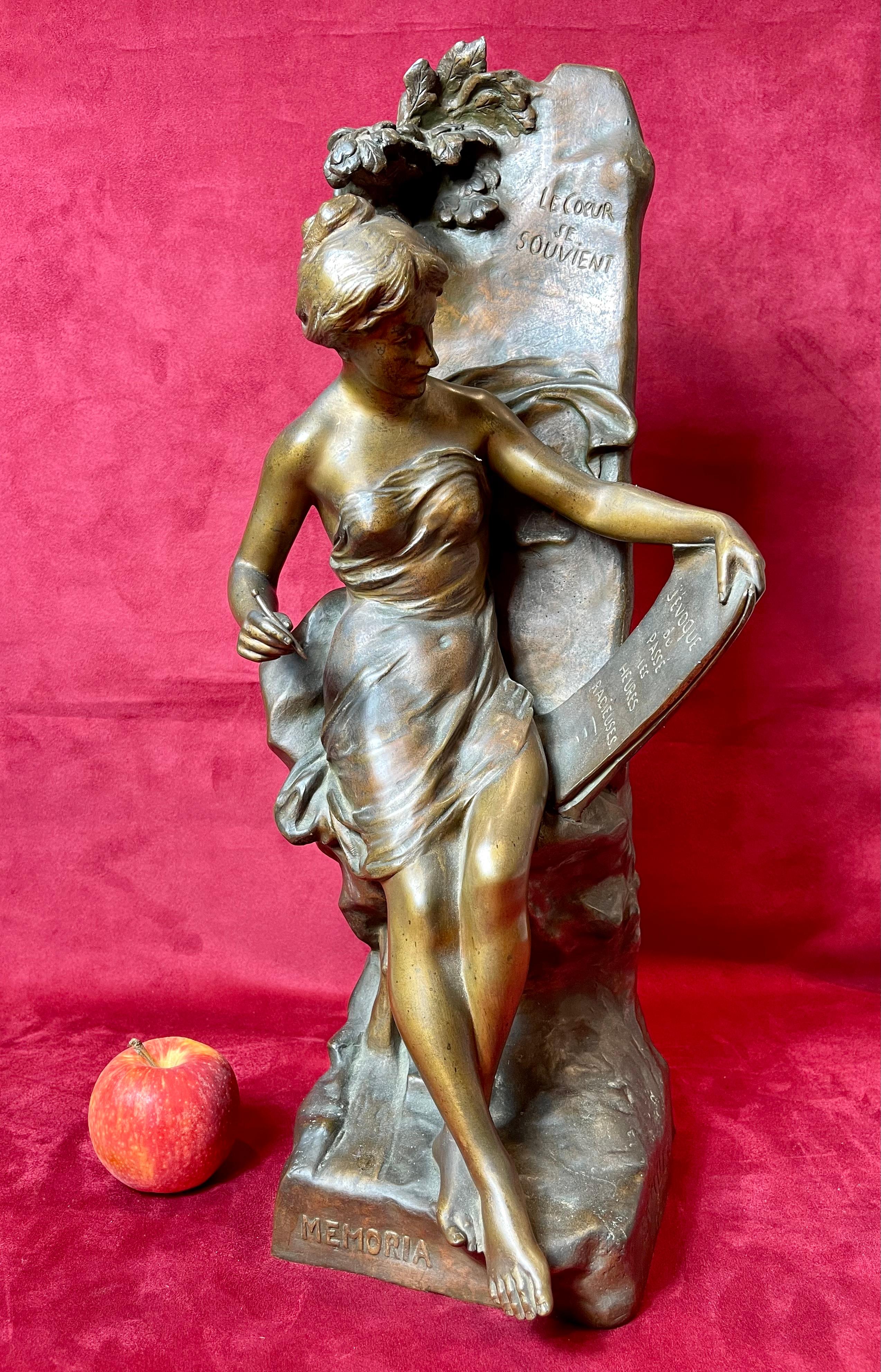 Emile-Louis Picault, Bronze „Memoria“ oder das Herz erinnert sich im Angebot 14