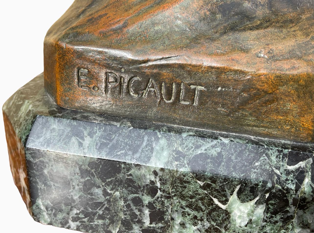 Emile Louis PICAULT - Bronze, The Thinker  For Sale 7