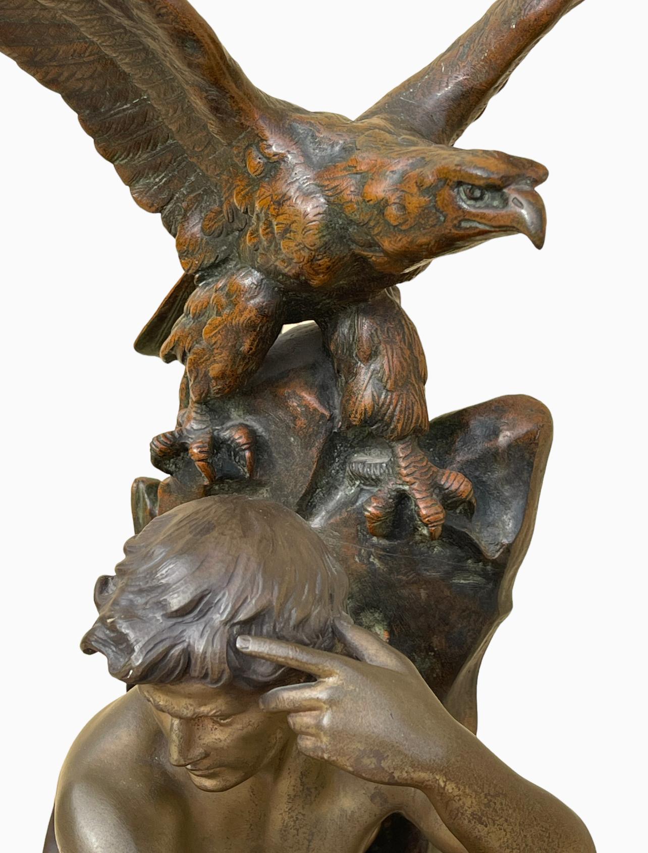 French Emile Louis PICAULT - Bronze, The Thinker  For Sale