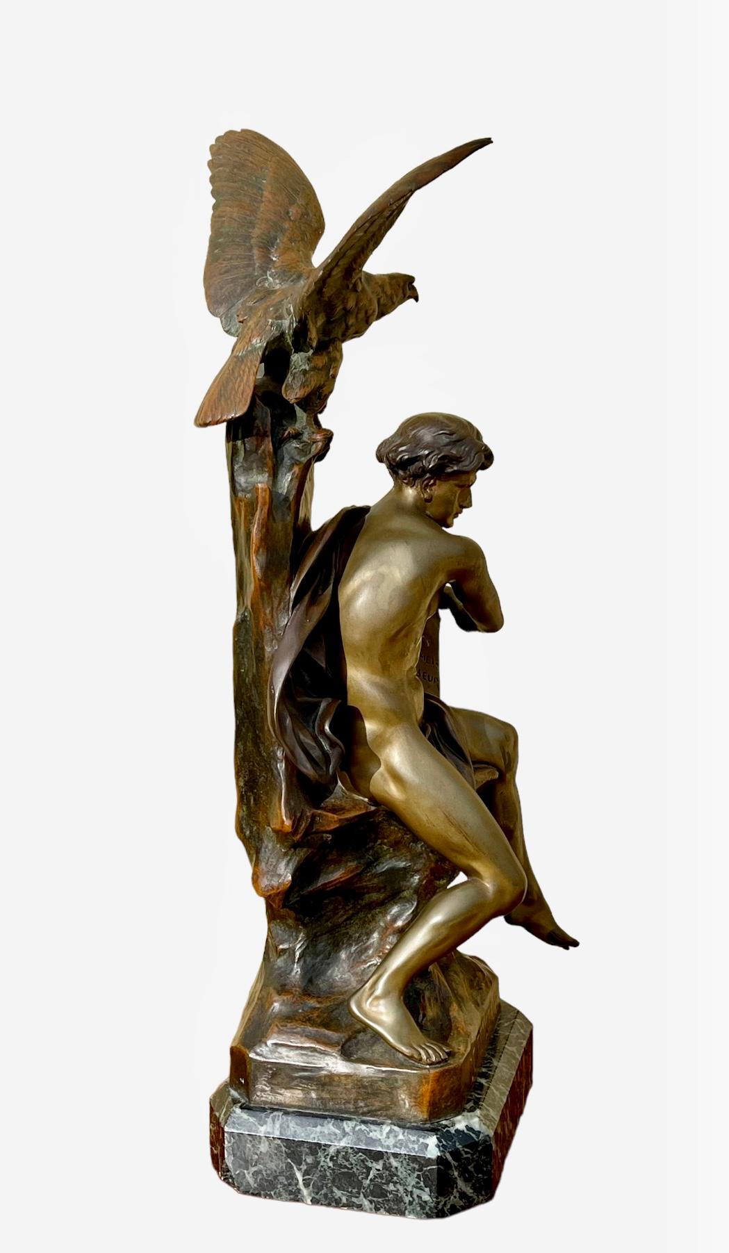 Emile Louis PICAULT - Bronze, The Thinker  For Sale 2