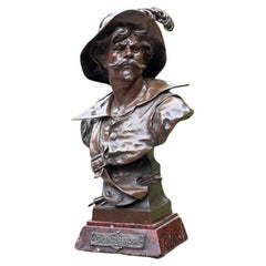 Vintage Emile Louis Picault (Fr. 1833-1915) Bust Of Italian Painter Salvator Rosa