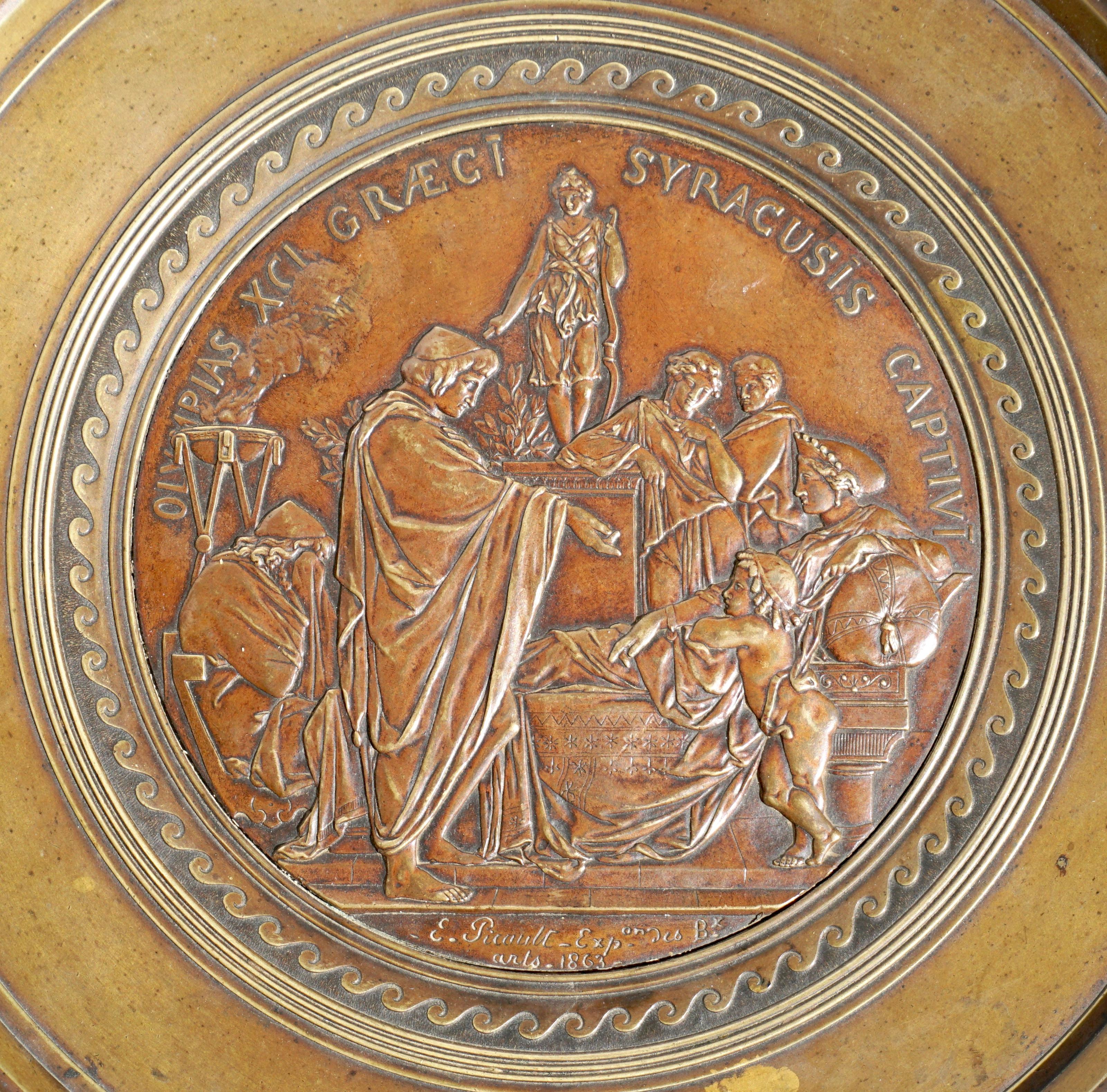 Beaux Arts Emile Louis Picault French Bronze Tazza Compote Vide Pouche For Sale