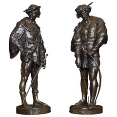 Emile Louis Picault Pair of Bronze Figures of Soldiers