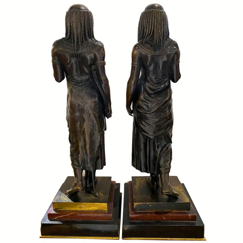 Émile Louis Picault   Orientalista /egipcio  Par de  Bronce  Esculturas en venta 2