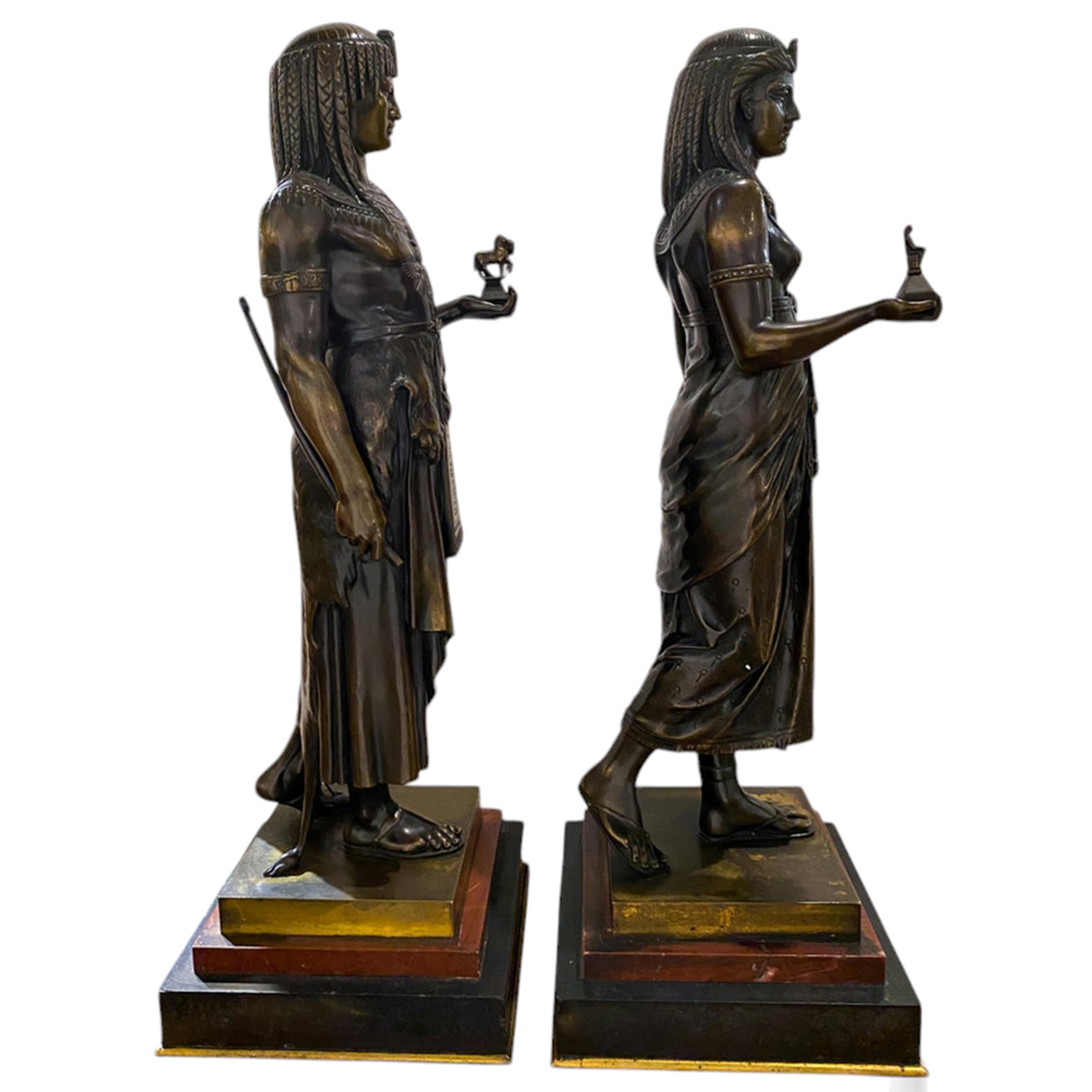 Émile Louis Picault   Orientalista /egipcio  Par de  Bronce  Esculturas en venta 3