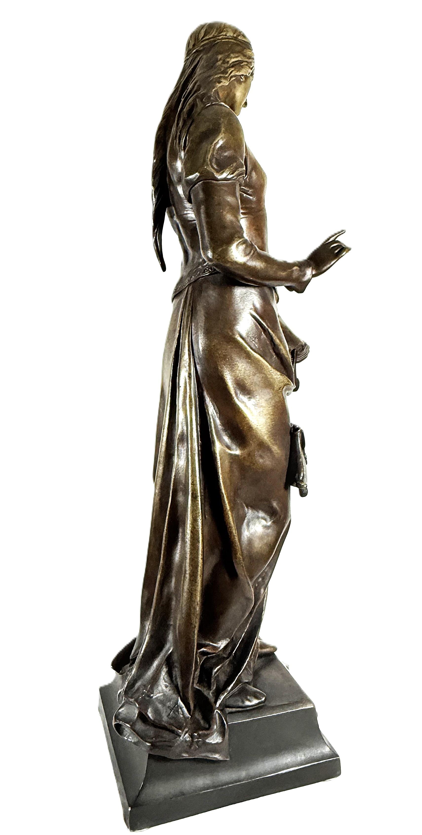 Französische Bronze Emile Louis Picault „Charity-Bien Faisance“ For Sale 9