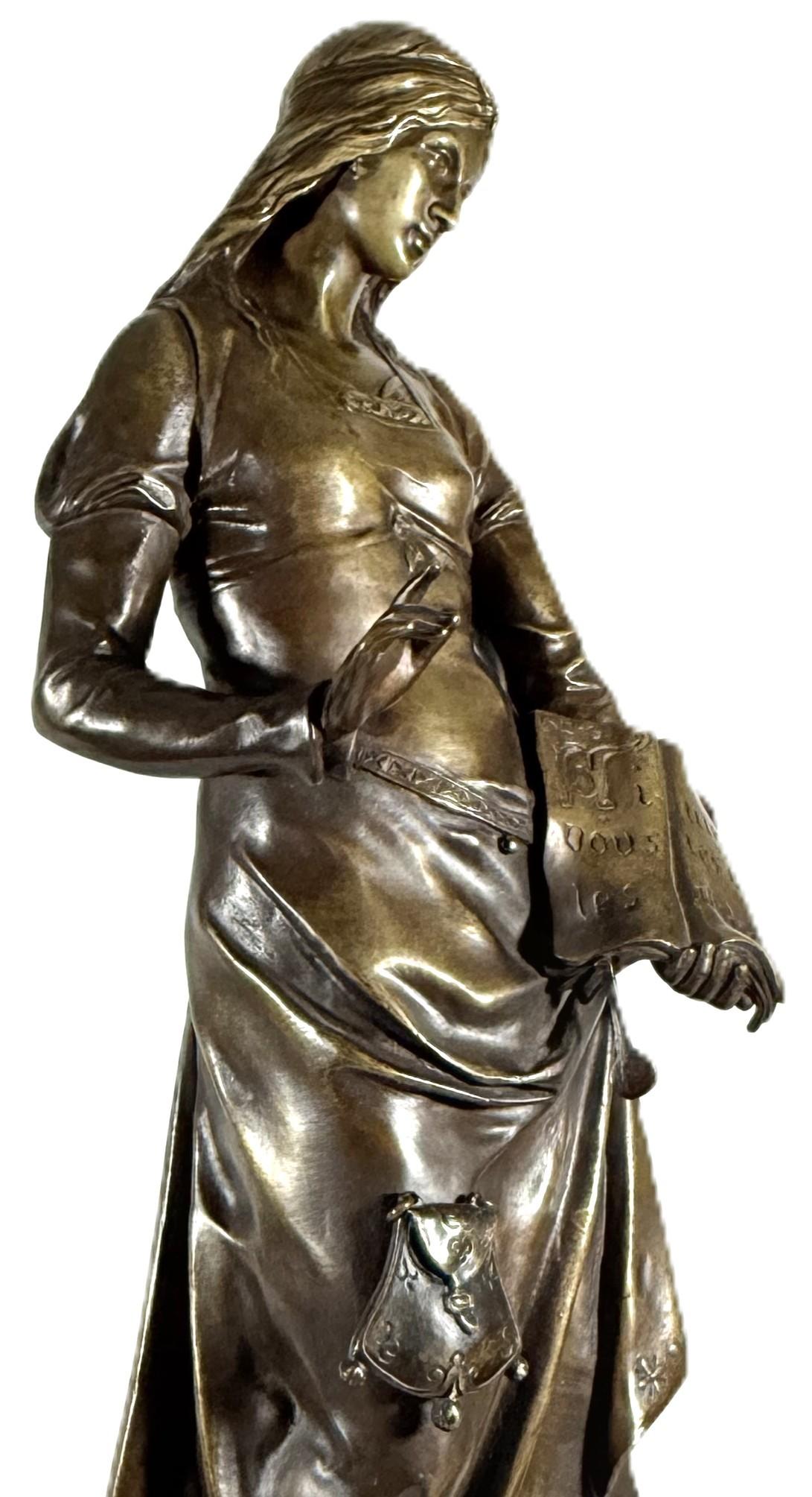 Französische Bronze Emile Louis Picault „Charity-Bien Faisance“ For Sale 3