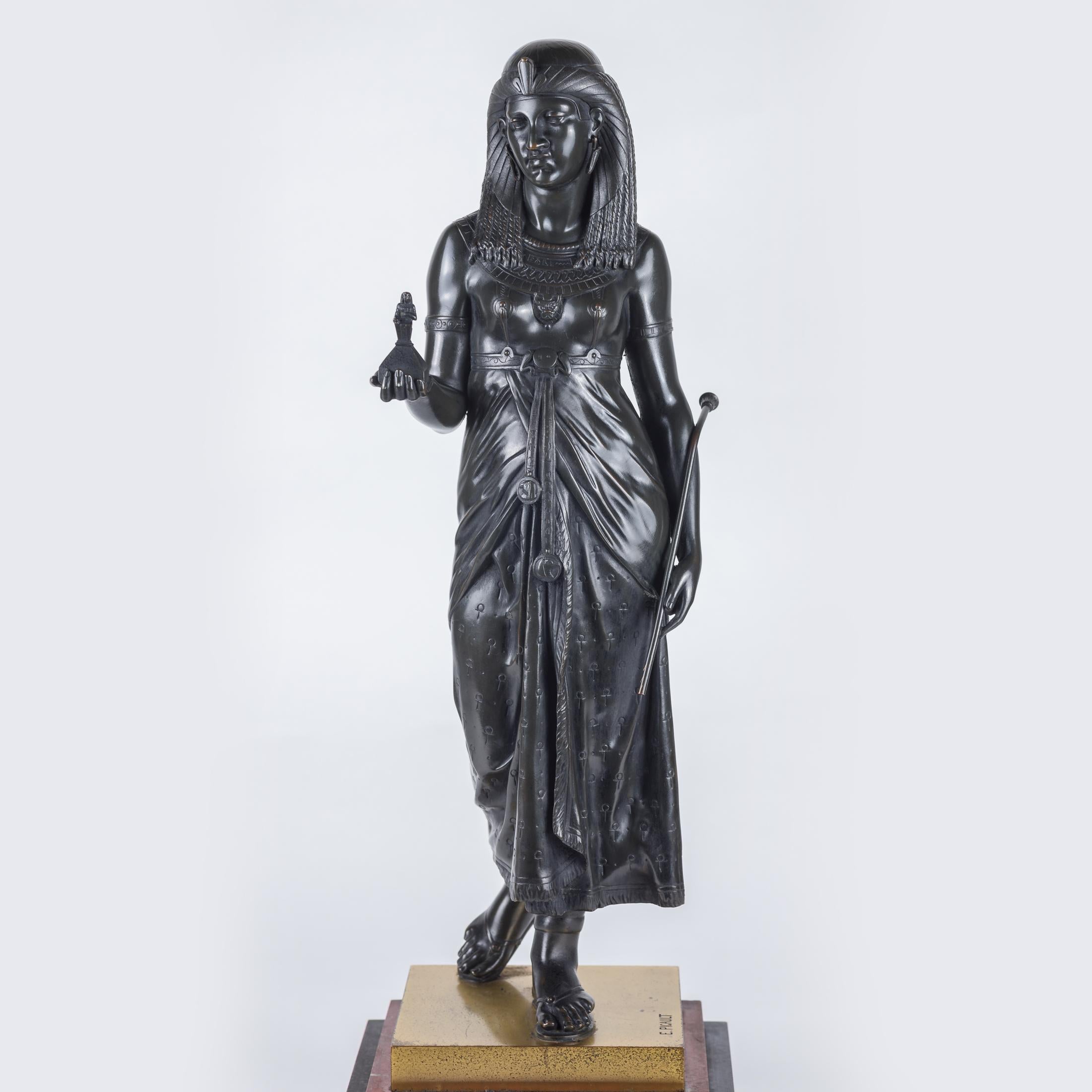EMILE LOUIS PICAULT
French, (1833-1915)

Pair of Figural Sculptures of King Menthuophi and Queen Nitocris

Signed 