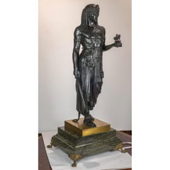 Una raffinata figura di faraone in bronzo patinato di Émile Picault