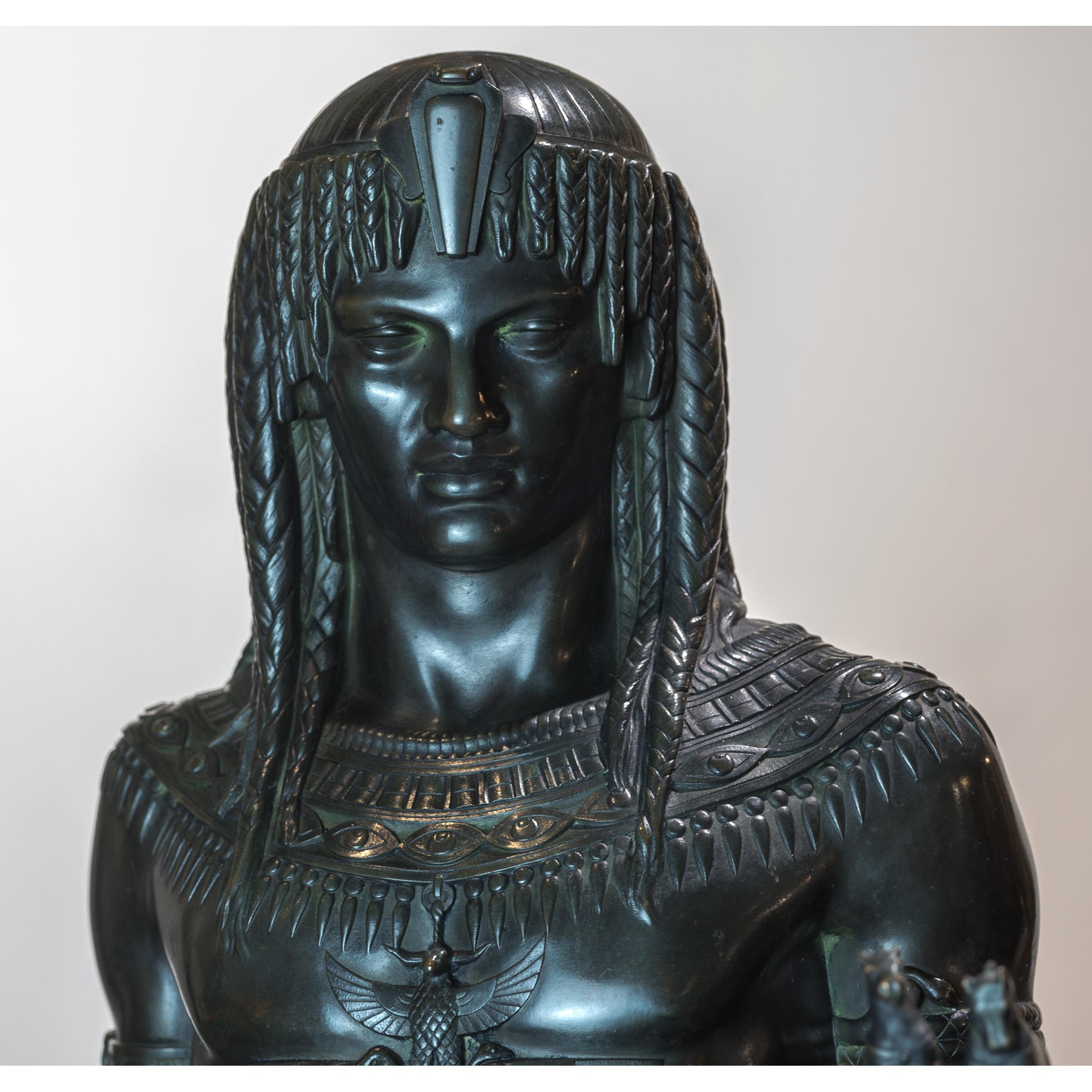 EMILE LOUIS PICAULT 
French, (1833-1915)

Important high quality patinated bronze figure of the Pharaoh's Gift, depicting 