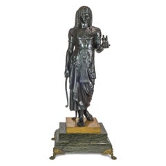 Feine Mile Picault-Figur eines Pharaos aus patinierter Bronze