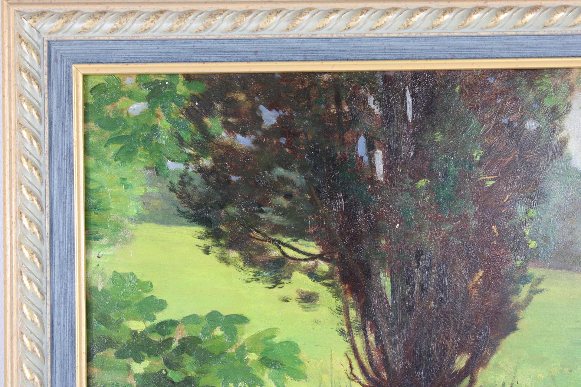 Landschaft, Original Öl auf Leinwand, Impressionist Émile Louis Thivier (1858-1922) (Impressionismus), Painting, von Emile Louis Thivier