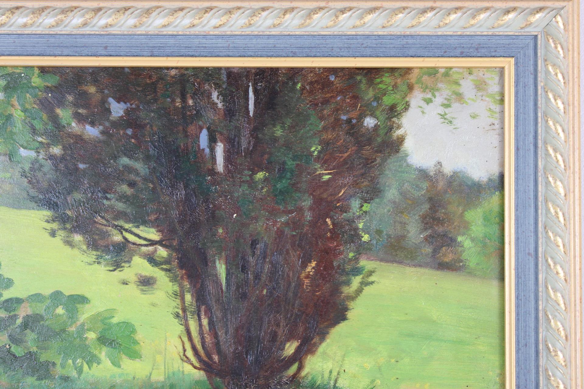Landscape, Original Oil on Panel, Impressionist Émile Louis Thivier (1858-1922) For Sale 3