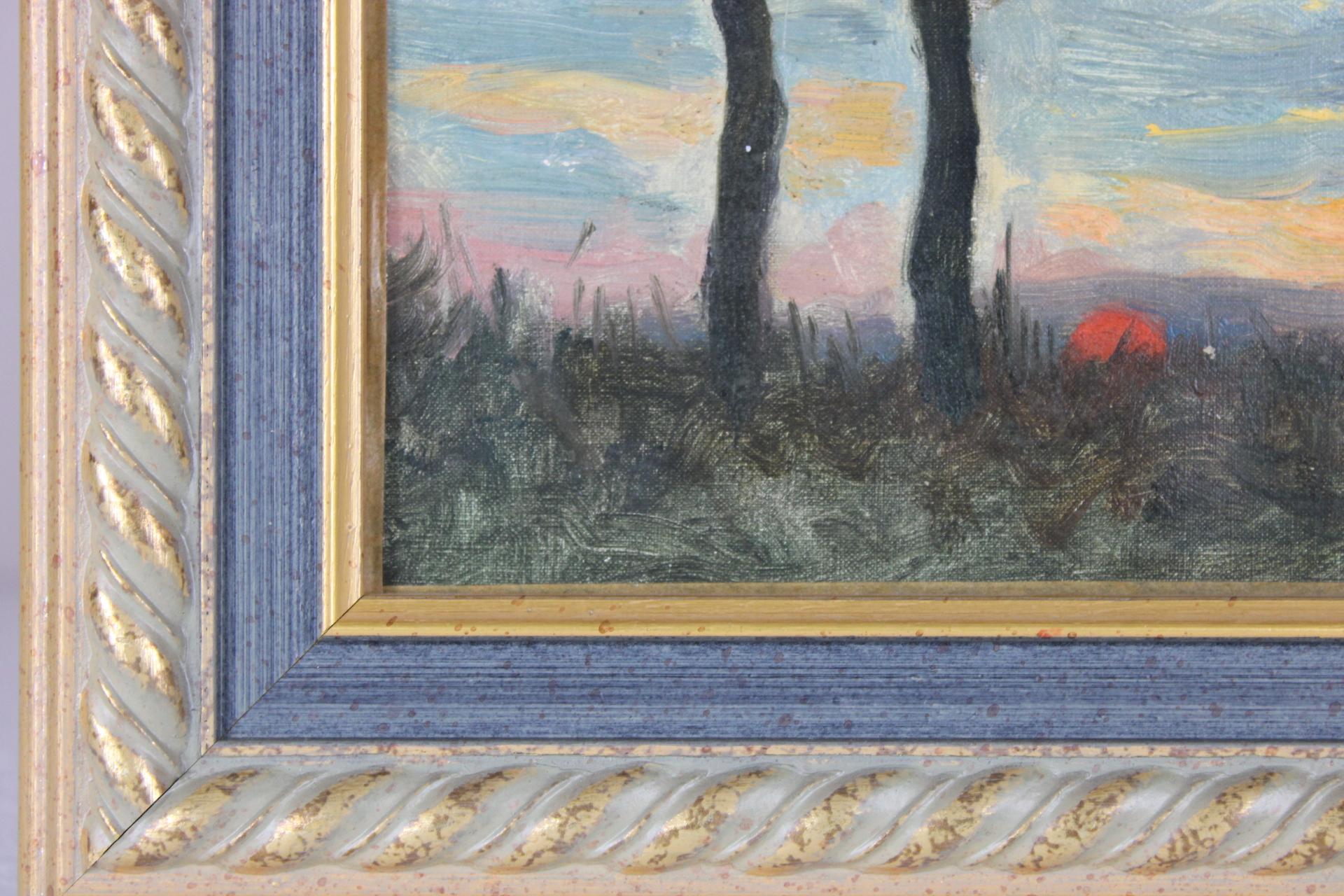 Sonnenuntergang, Original Öl auf Leinwand, Impressionist Émile Louis Thivier (1858-1922) im Angebot 1