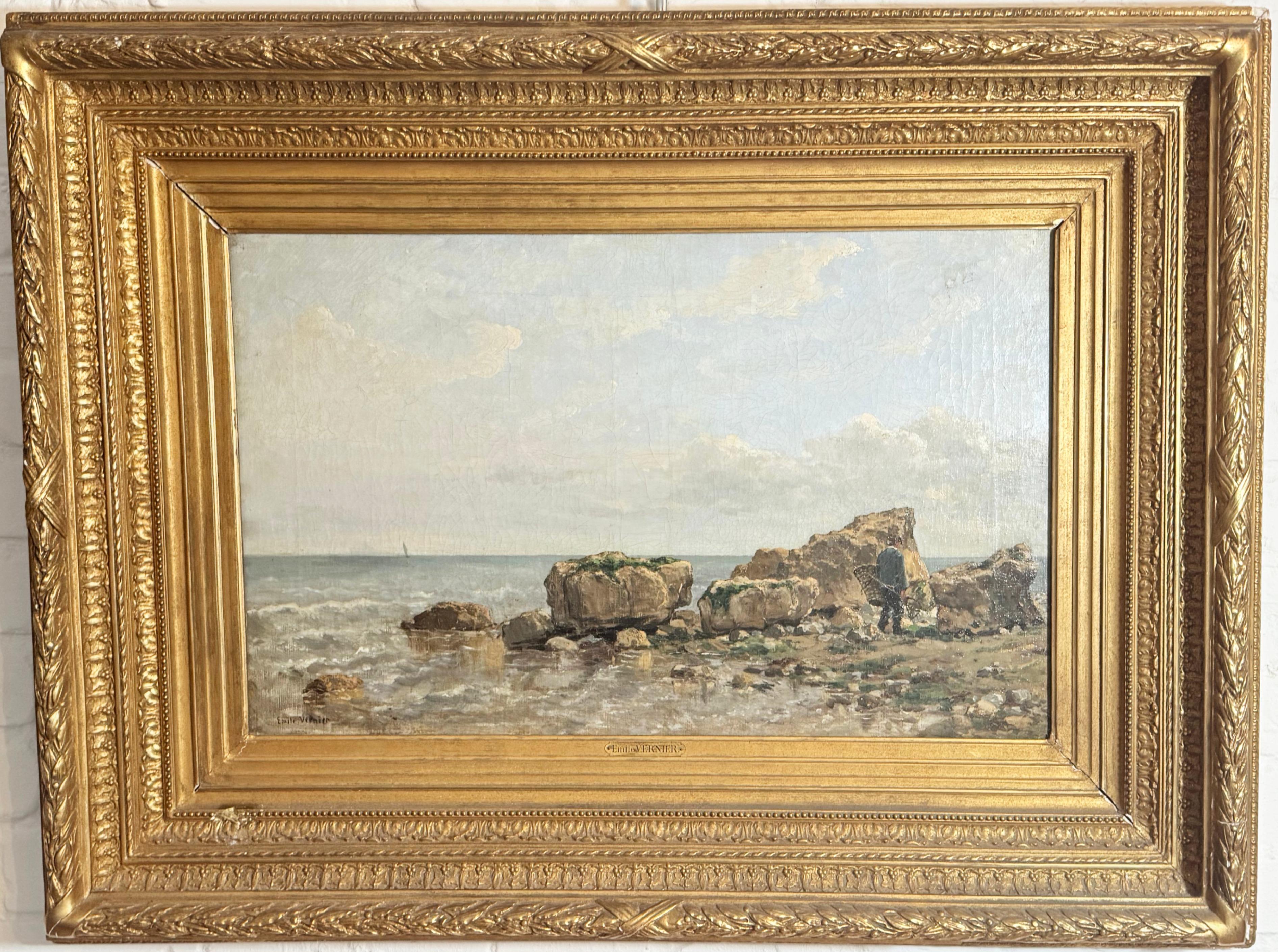 Émile Louis Vernier (1829-1887), Un playero, óleo sobre lienzo en venta 11